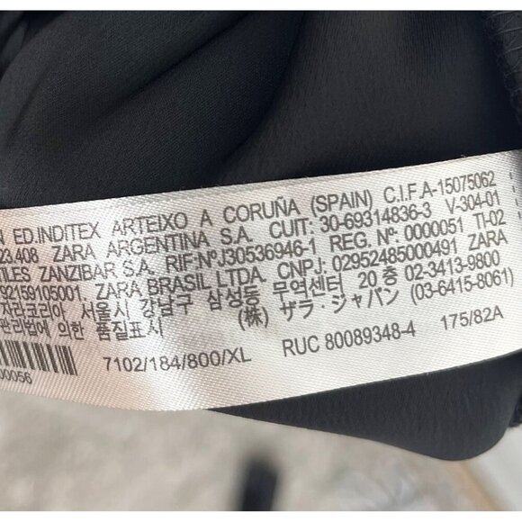 Zara Wide leg Cropped pull on pants black flowy sz XL - Picture 8 of 9